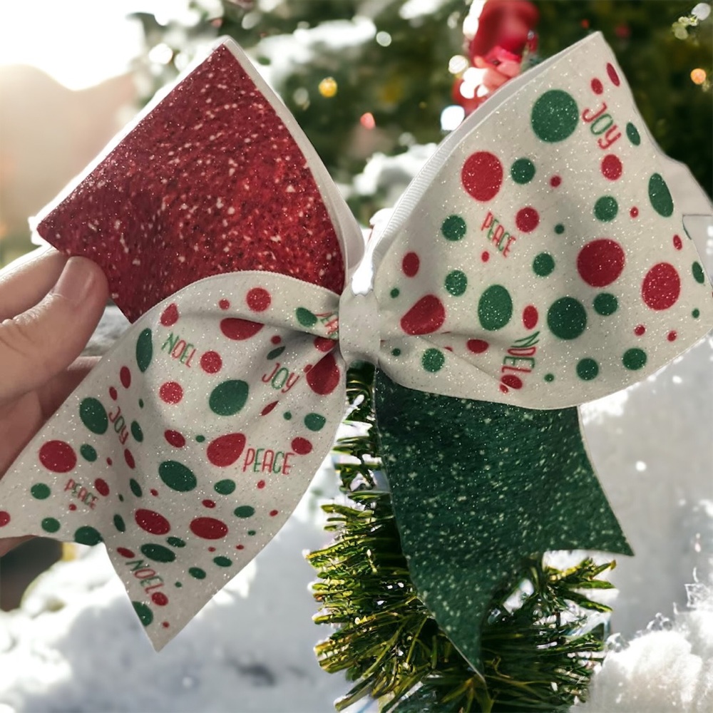 Christmas cheer hair bow large